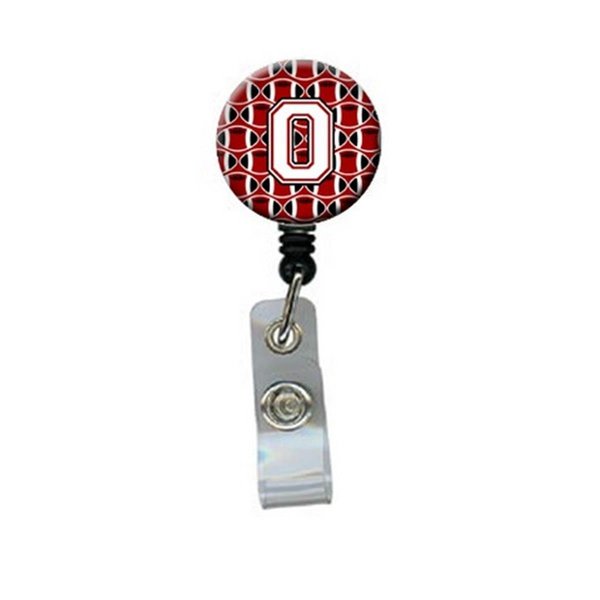 Carolines Treasures Letter O Football Cardinal and White Retractable Badge Reel CJ1082-OBR